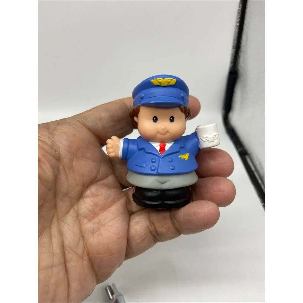 Fisher Price Little People Figures Pilot Firefighter School Girls 2001 Lot of 4